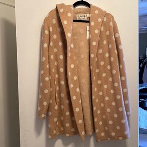 Anthro wool sweater coat hoodie L